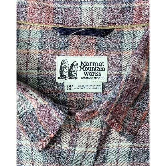 NWT Marmot Men's Fairfax Heathered Midweight Flannel Port Royal 2XL MSRP $85 - Picture 3 of 10